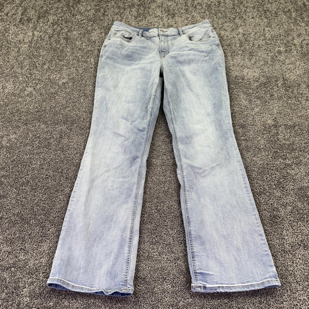 M Jeans By Maurices Jeans Womens 18 Long Blue Slim Boot Light Wash Stretch Denim